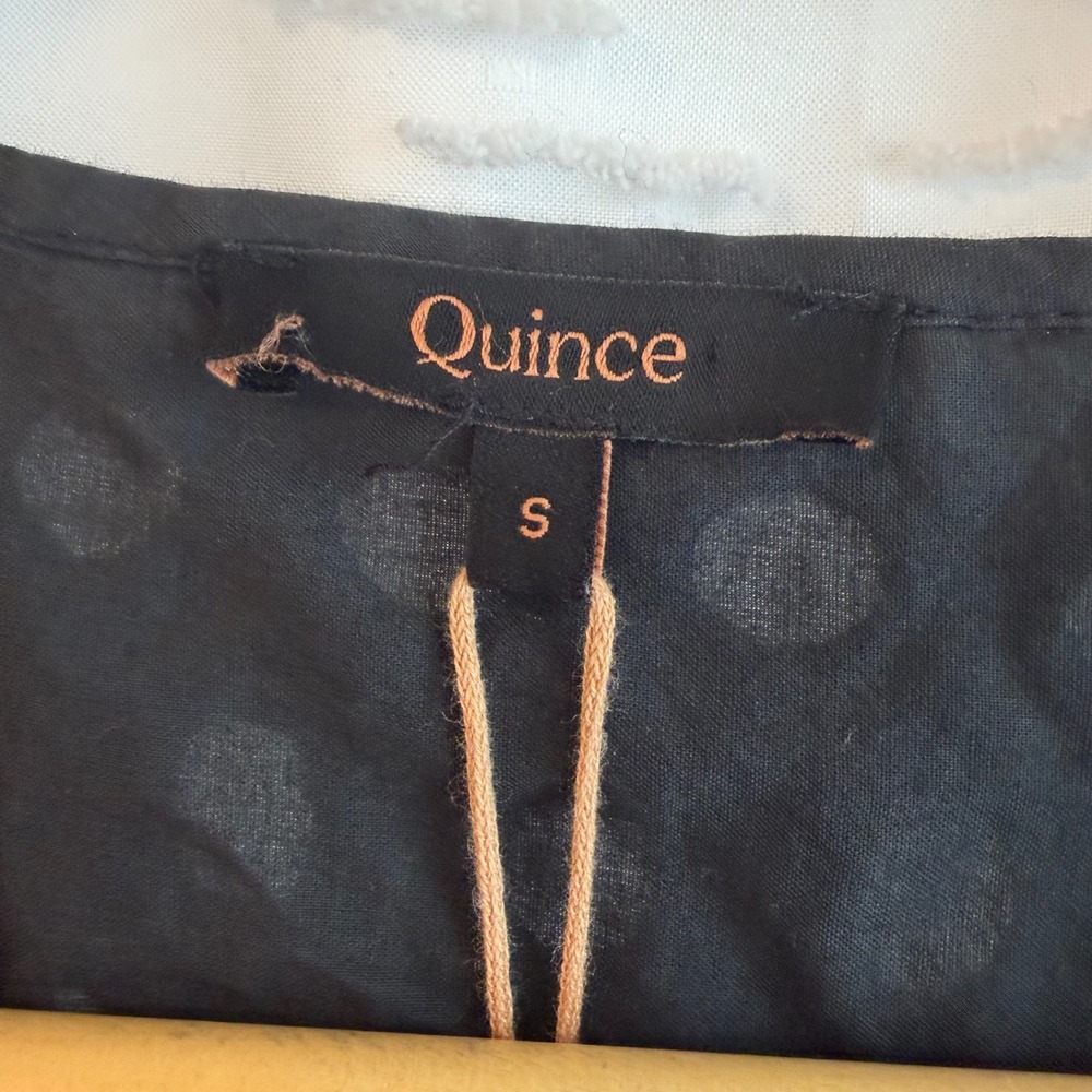 NWT Quince Womens Organic Cotton Eyelet Mini Tiered Dress Black Smocked Waist S - Picture 3 of 7